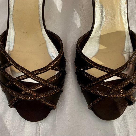 Strappy Evening Brown Sandal - Picture 4 of 13